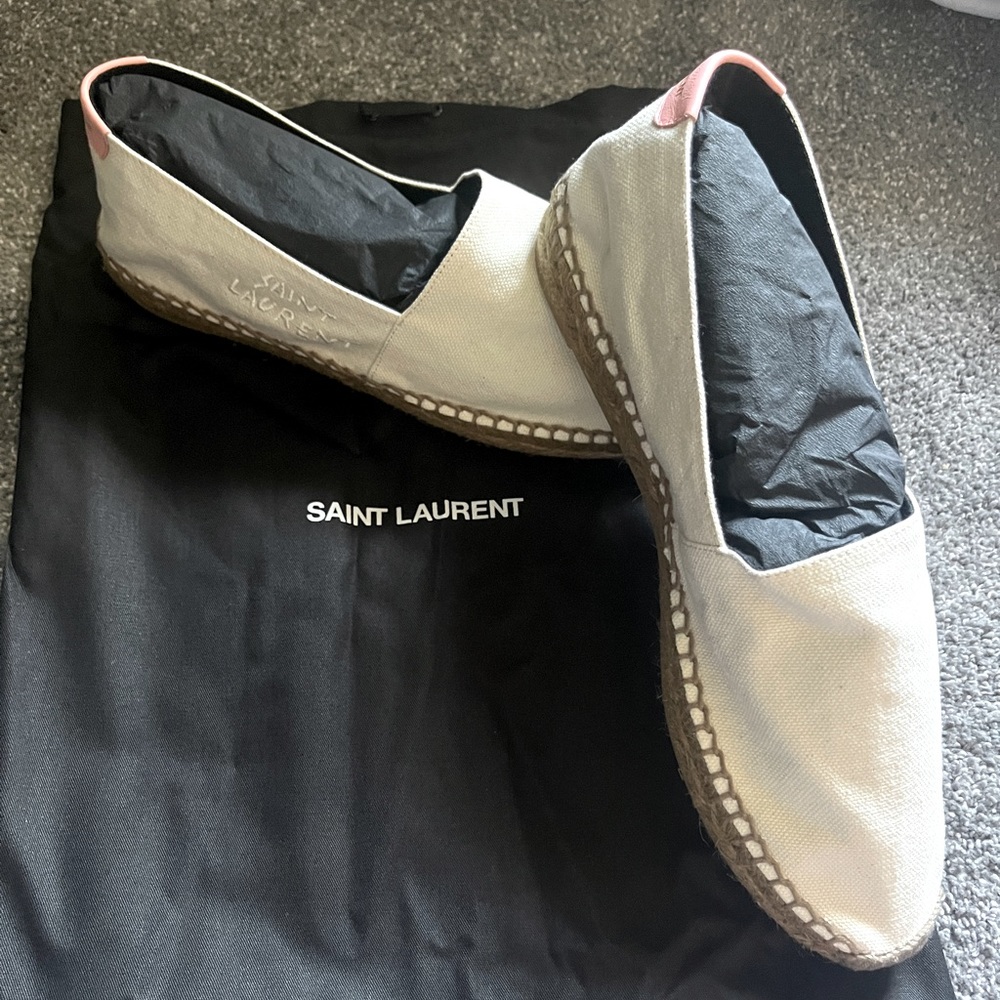 BRAND NEW Saint Laurent Cassandre Embroidered Espadrilles
